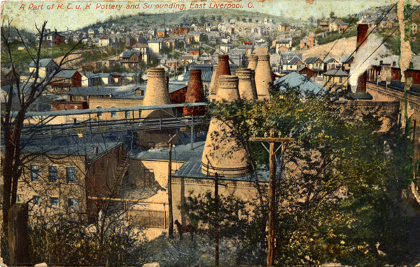 A part of Knowles, Taylor and Knowles Pottery and surrounding, East Liverpool, Ohio
