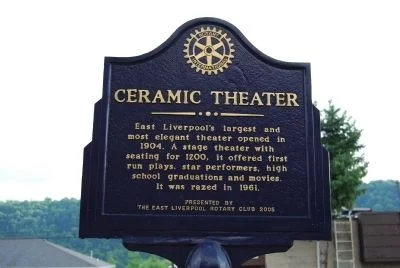 Ceramic Theater historical marker, photographed July 3, 2011
