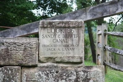 Lock 36 historical marker, photographed July 15, 2011