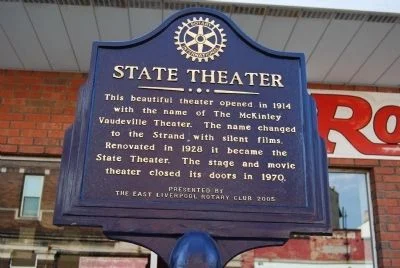 State Theater historical marker, photographed July 3, 2011