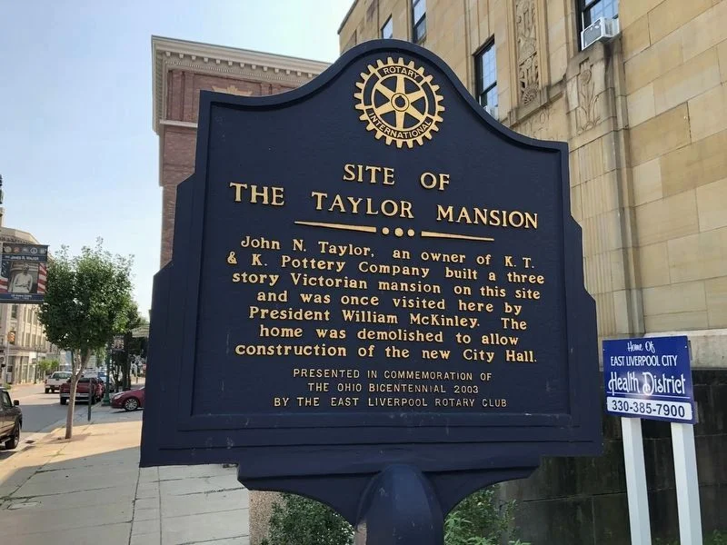 Taylor Mansion Site historical marker, photographed September 10, 2020
