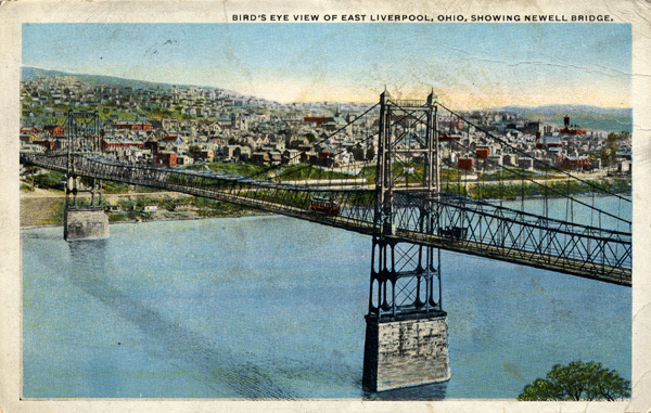Bird's-eye view of East Liverpool, Ohio, showing Newell, Bridge