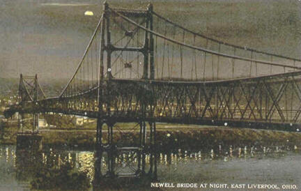 Newell Bridge at night — East Liverpool