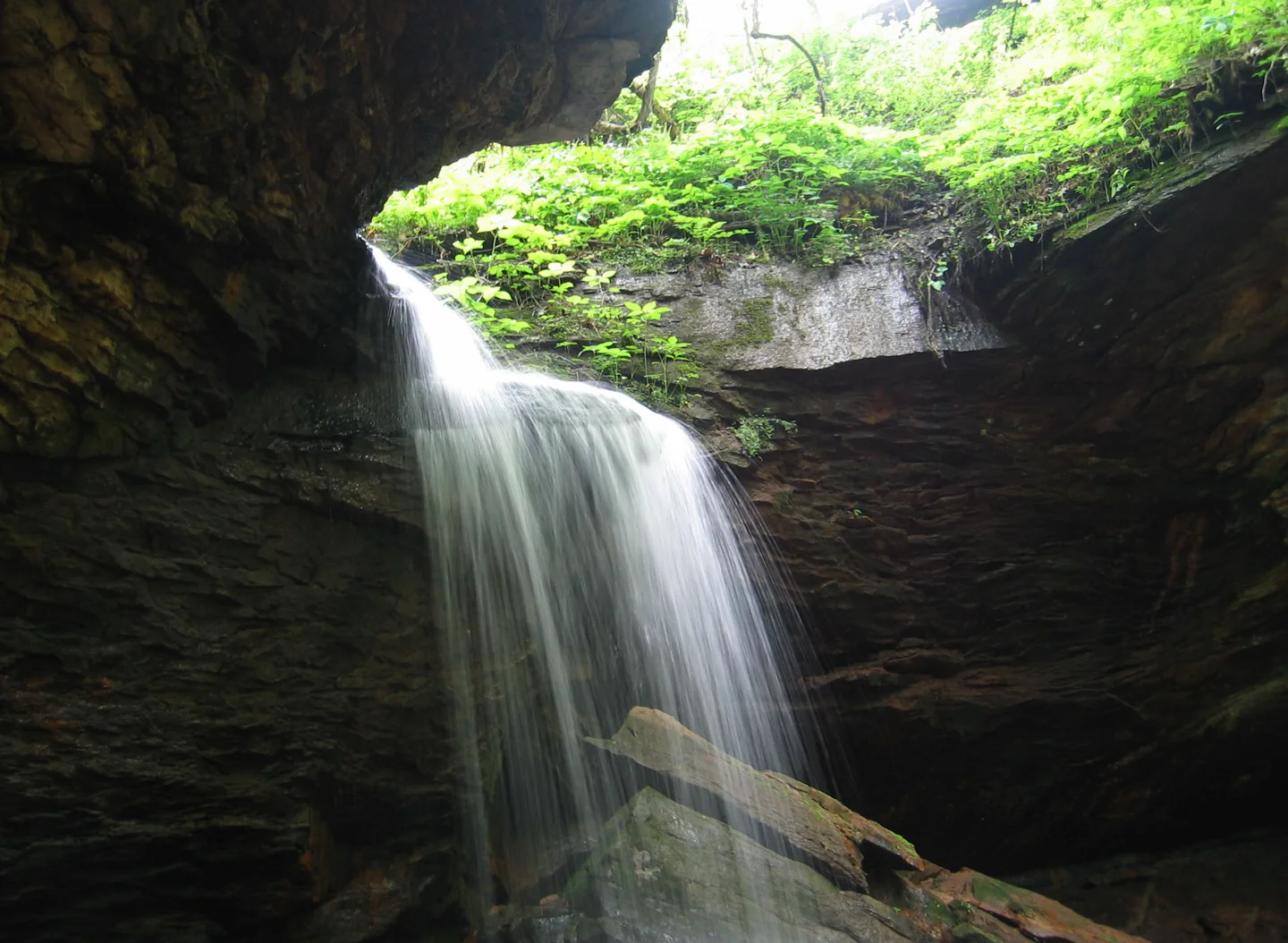 Waterfall in Raccoon Creek State Park, photographed in 2006.